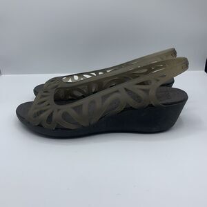 Crocs Adrina III Mini Wedge Sandals Women’s 9 Espresso Brown Slip On Shoes